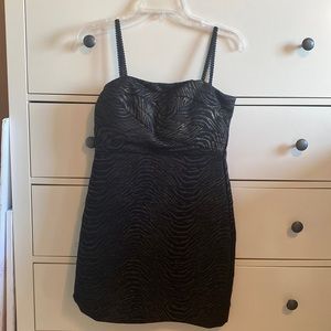 Black dress with gold zebra print